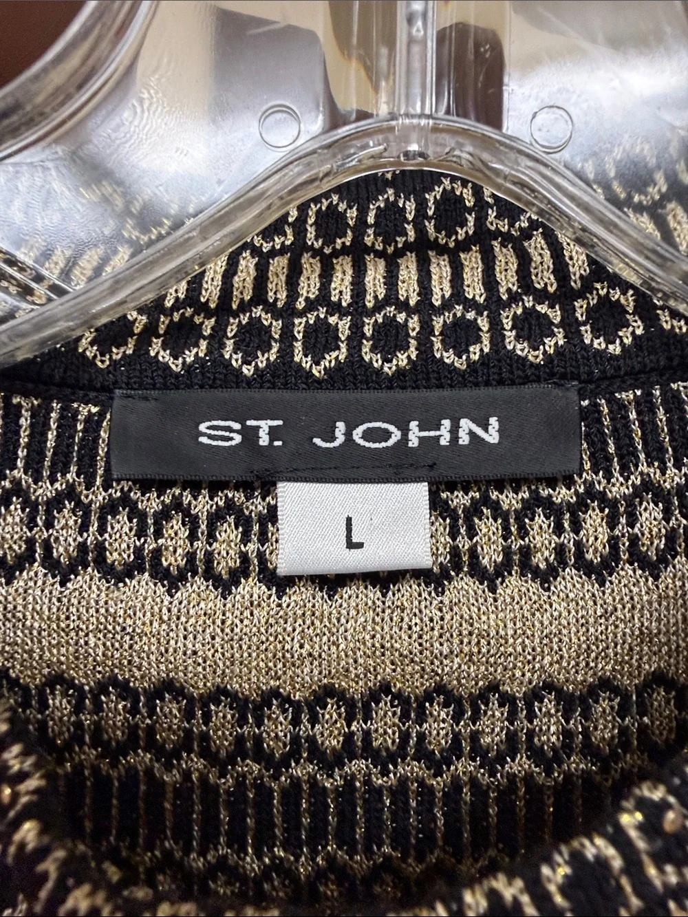 St. John Black and gold Knit Sleeveless shell